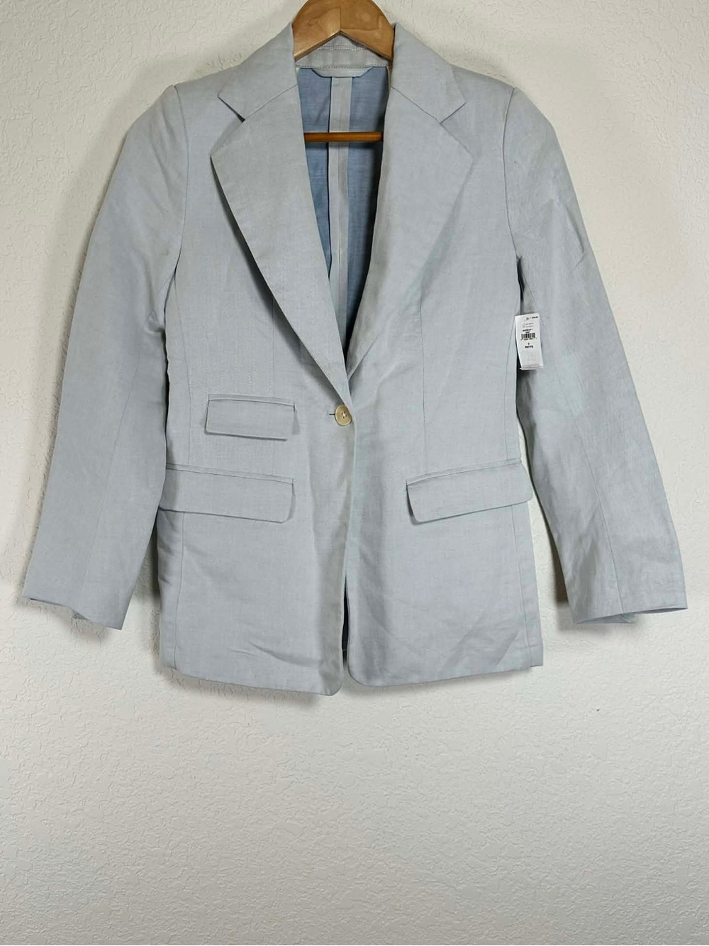 Banana Republic Light Blue Linen Blend Single-Button Women's Blazer NWT